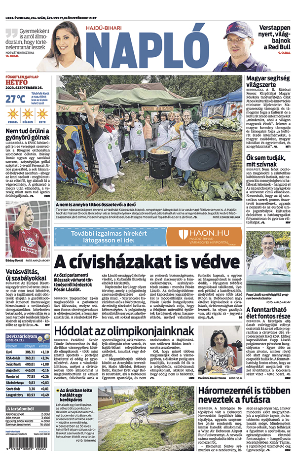 Lapszám: 2023.09.25. + melléklet