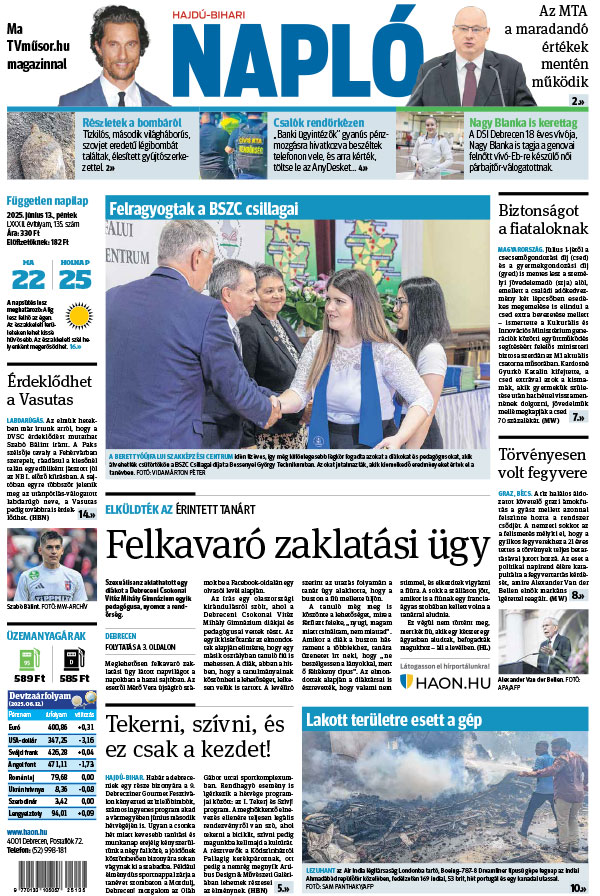 Lapszám: 2025.06.13. + MELLÉKLET