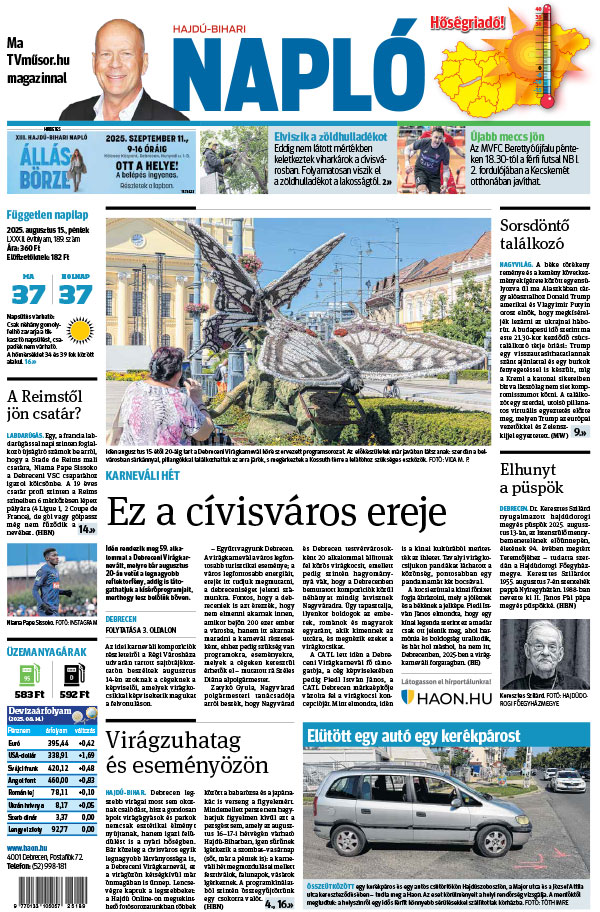 Lapszám: 2025.08.15. + MELLÉKLET