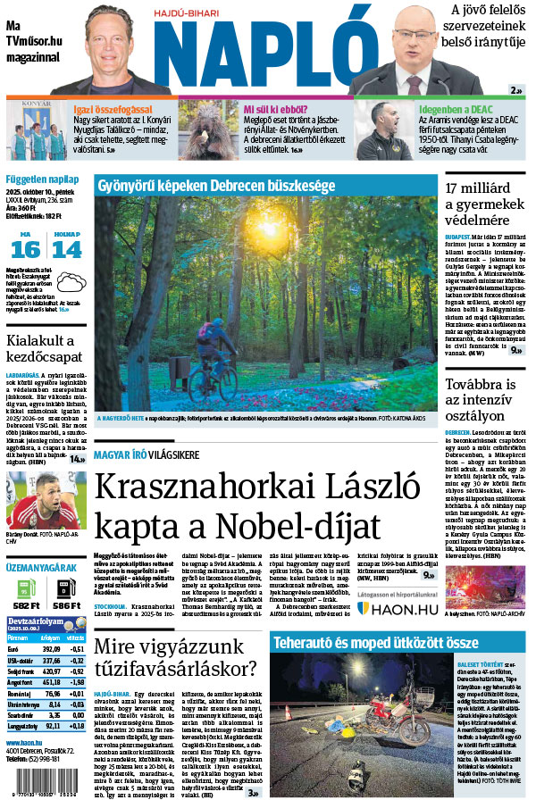 Lapszám: 2025.10.10. + MELLÉKLET