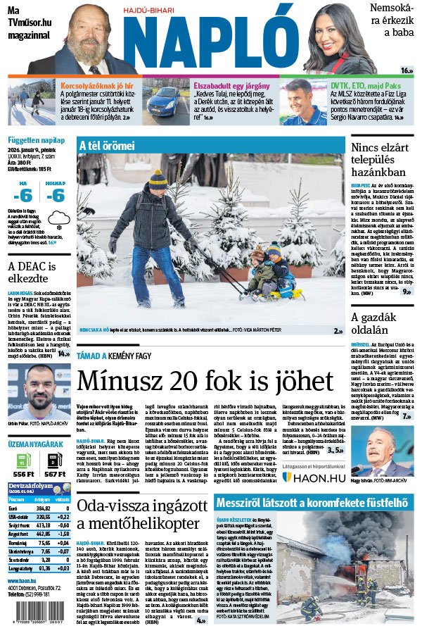 Lapszám: 2026. 01. 09. + MELLÉKLET