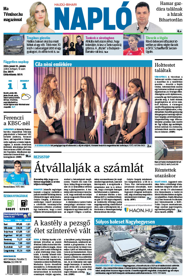 Lapszám: 2026. 01. 23. + MELLÉKLET