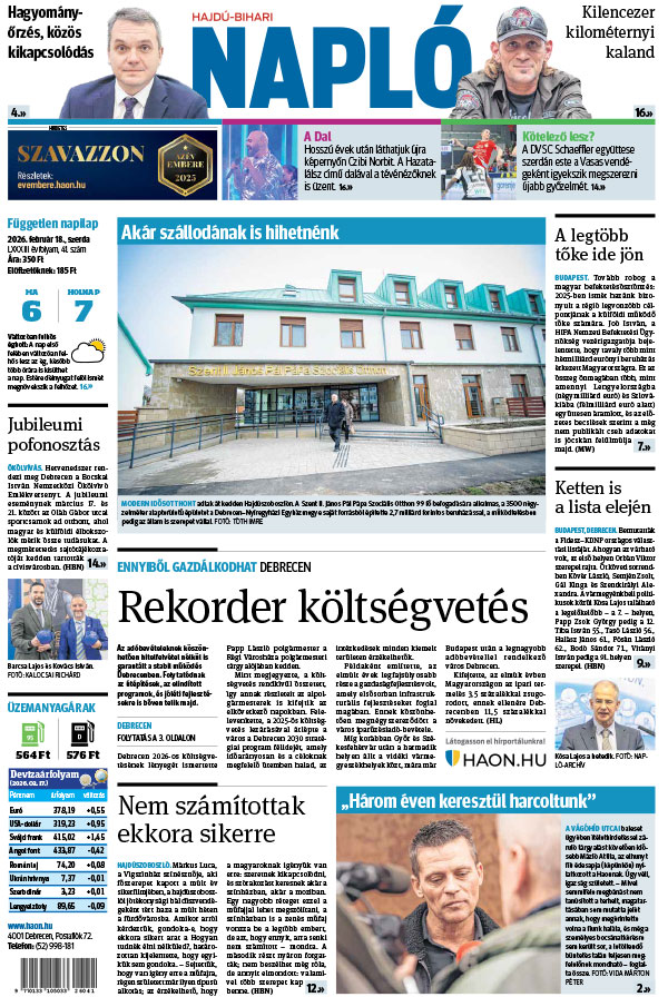 Lapszám: 2026. 02. 18.