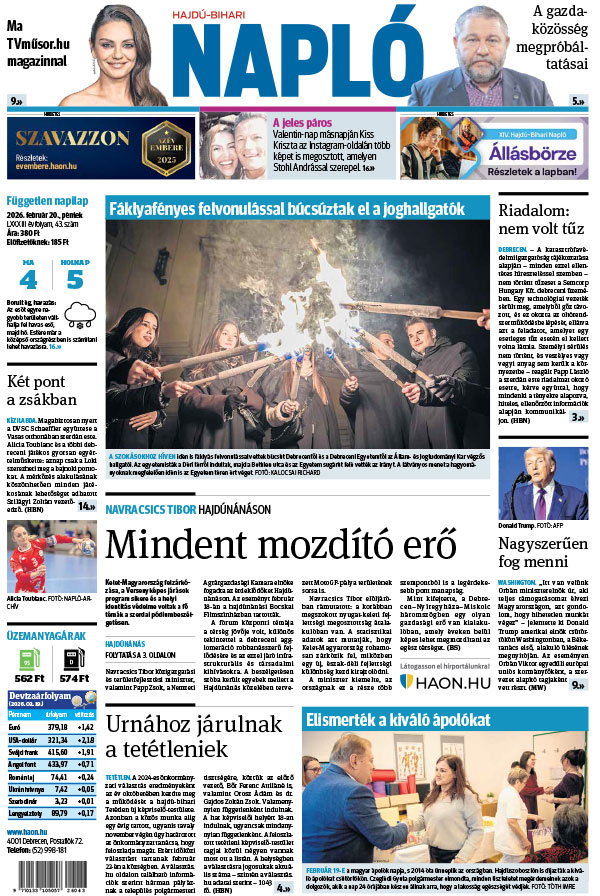 Lapszám: 2026. 02. 20. + MELLÉKLET