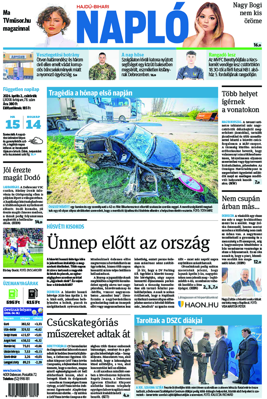 Lapszám: 2026. 04. 02. + MELLÉKLET