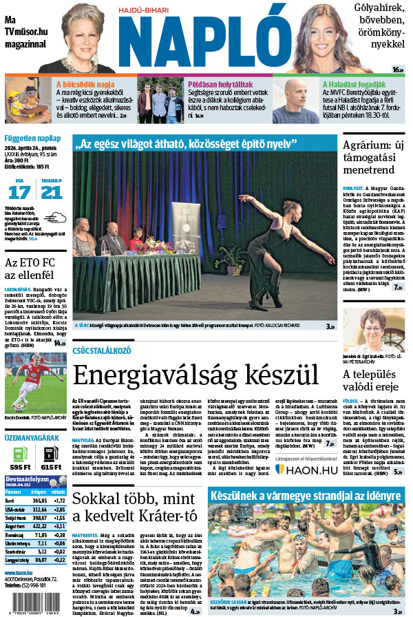 Lapszám: 2026. 04. 24. + MELLÉKLET