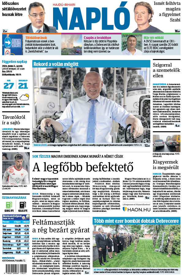 Lapszám: 2026. 06. 03.
