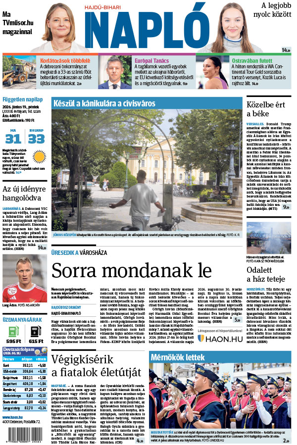 Lapszám: 2026. 06. 19. + MELLÉKLET
