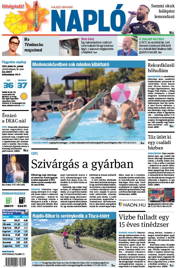 Lapszám: 2026. 06. 26. + MELLÉKLET