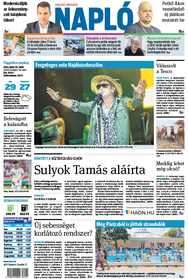 Lapszám: 2026. 07. 20.